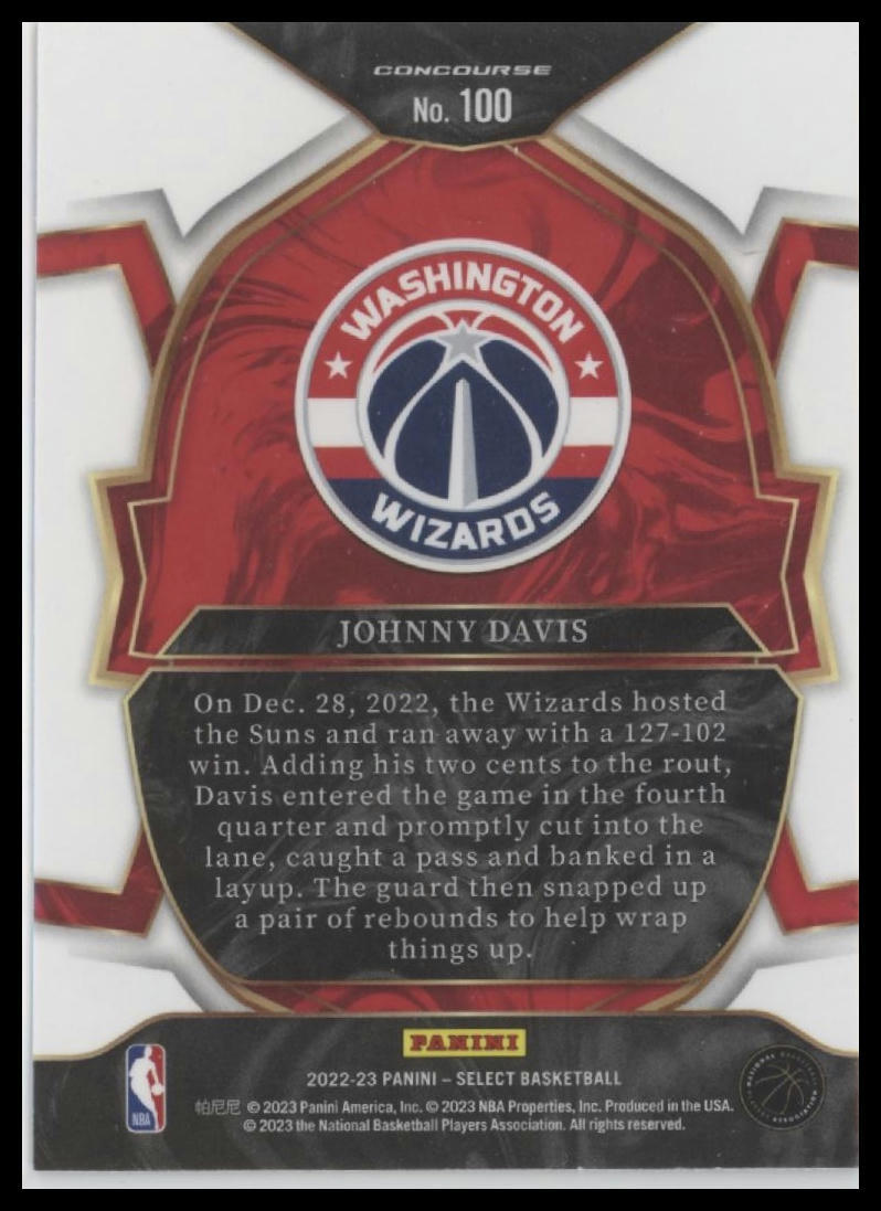 2022-23 Panini Select #100 Johnny Davis Blue (Retail Base)