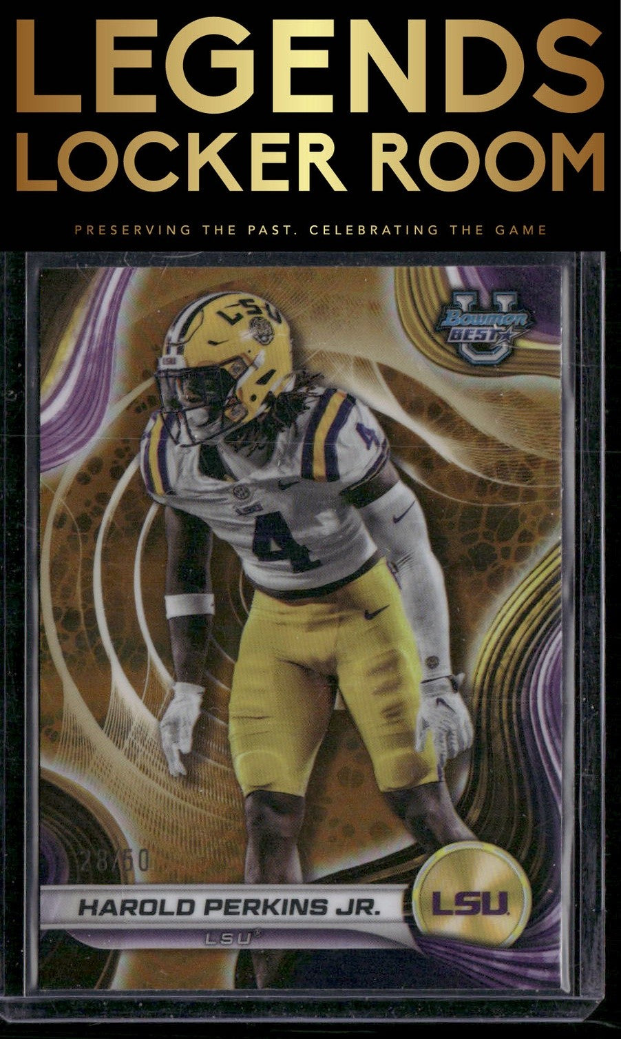 2024 Bowman University Best #45 Harold Perkins Jr. Gold Refractor #/50