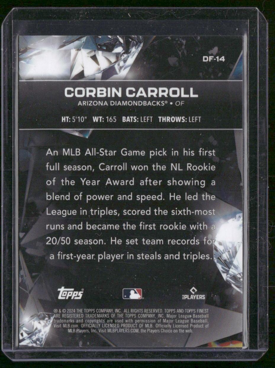 2024 Finest #DF-14 Corbin Carroll Diamond Finest