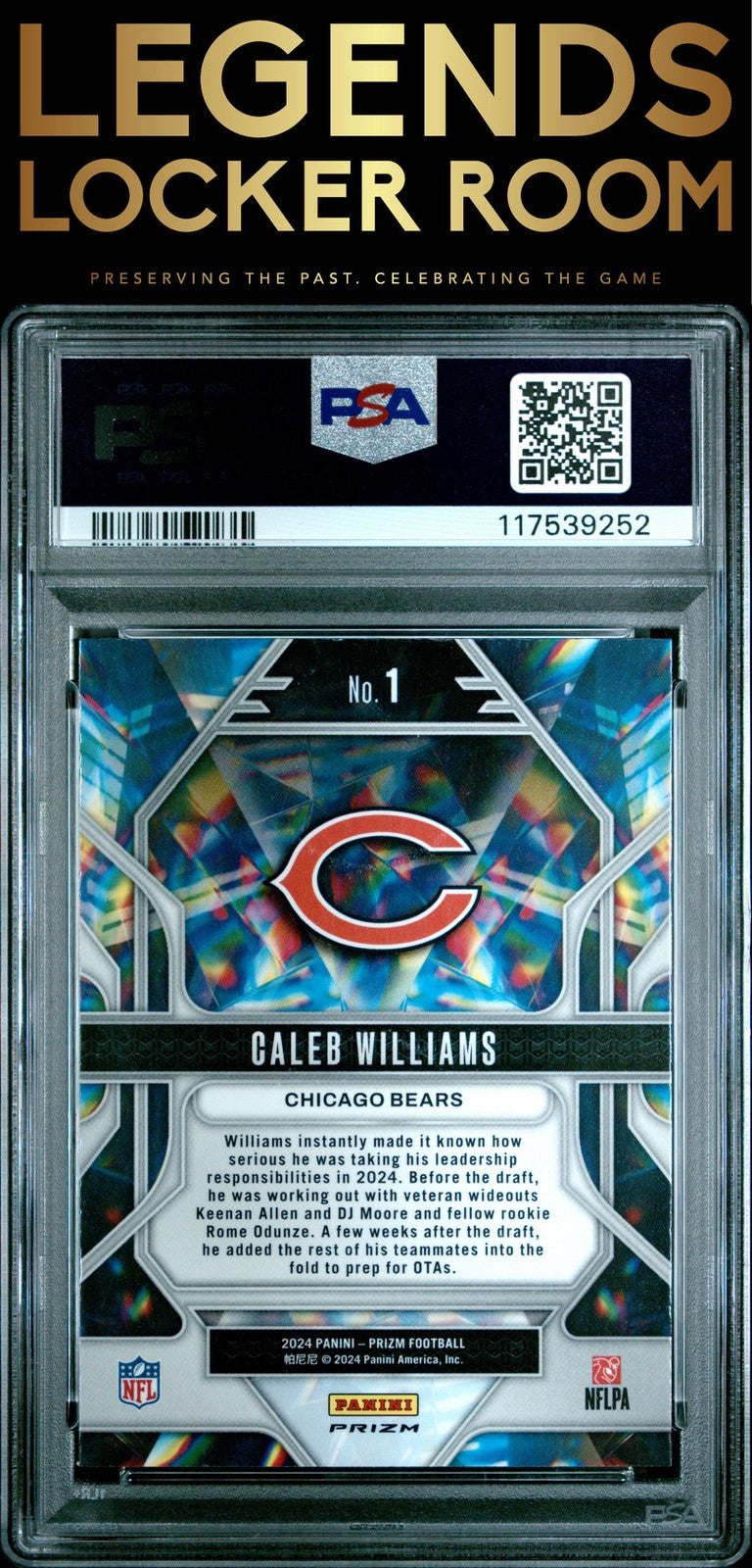 2024 Panini Prizm Prizmatic #1 Caleb Williams Prizmatic-Silver Prizm PSA 9
