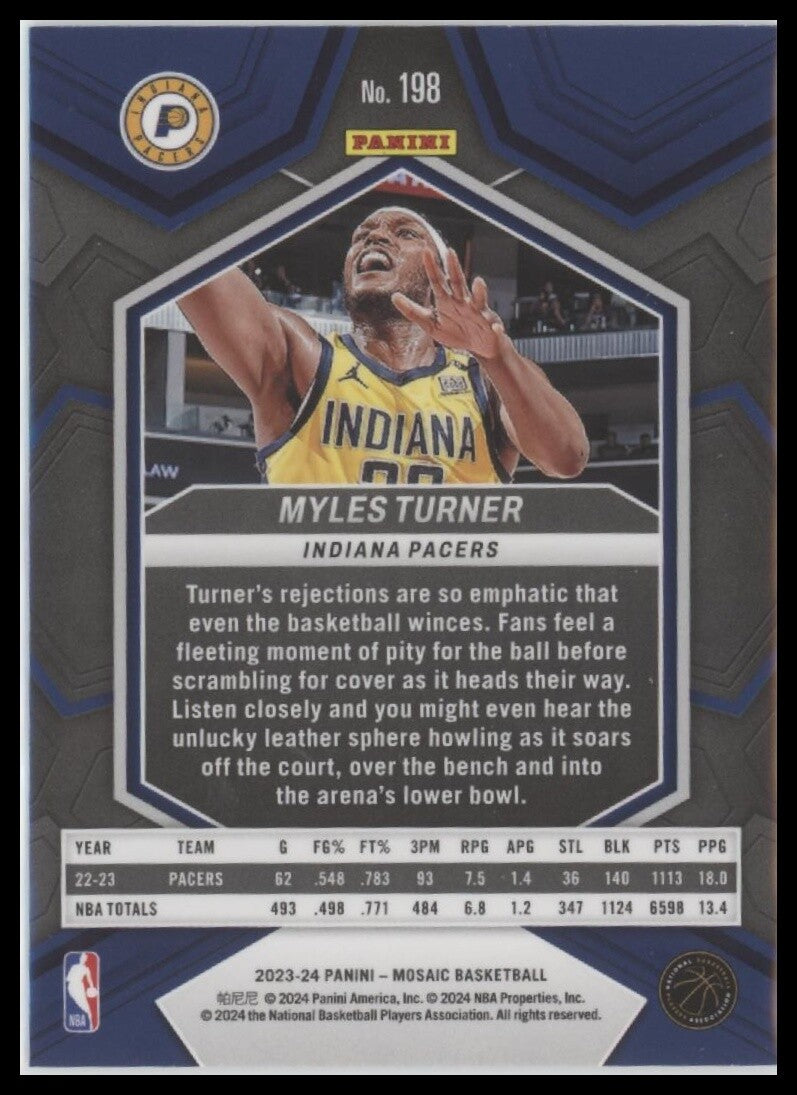 2023-24 Panini Mosaic #198 Myles Turner
