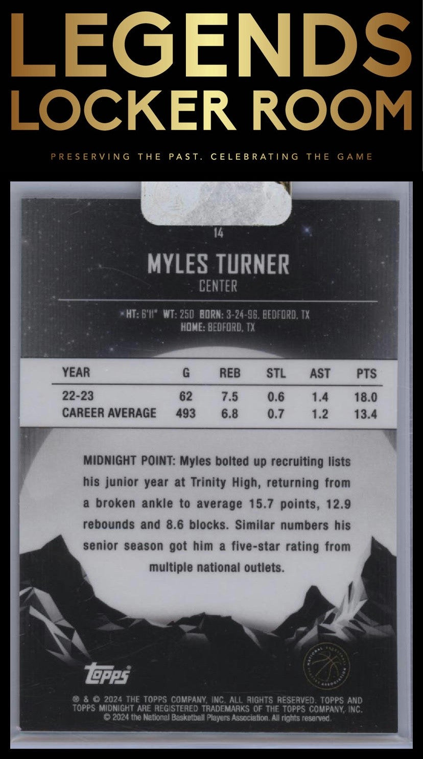 2023-24 Topps Midnight #14 Myles Turner Morning #/149