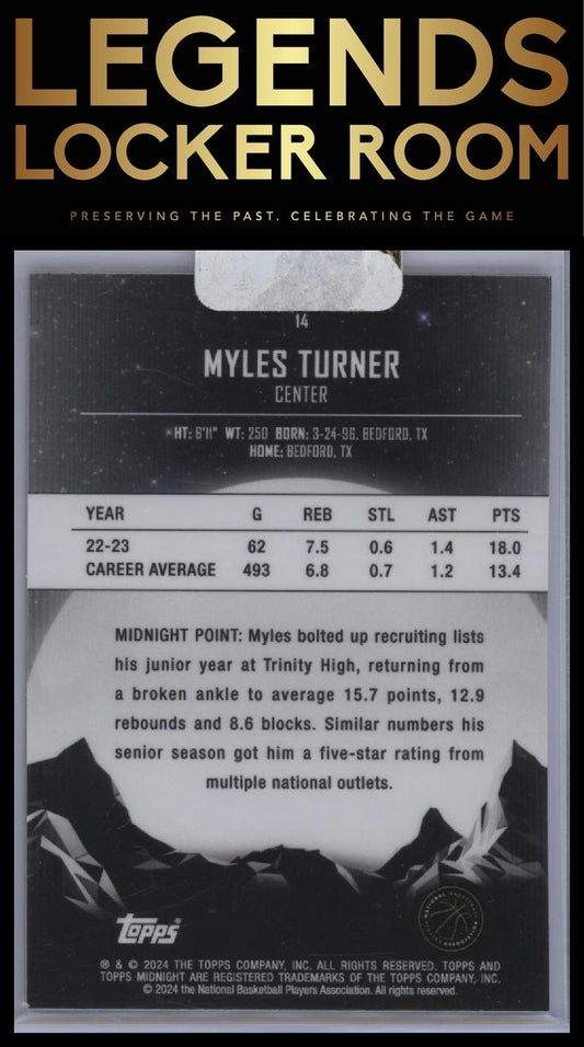 2023-24 Topps Midnight #14 Myles Turner Morning #/149