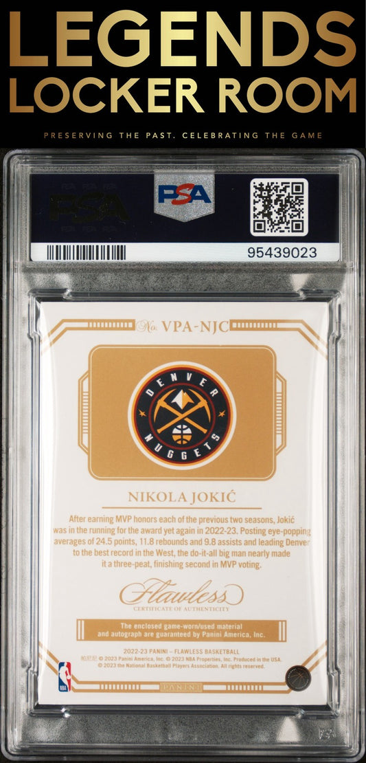 2022 Panini Flawless Vertical Patch Autographs #VPANJC Nikola Jokic PSA 8
