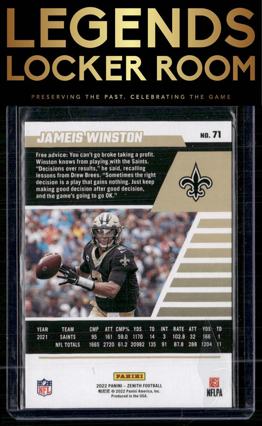2022 Zenith #71 Jameis Winston Retail
