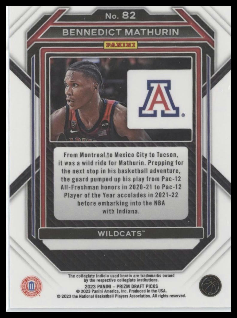 2023 Panini Prizm Draft Picks #82 Bennedict Mathurin