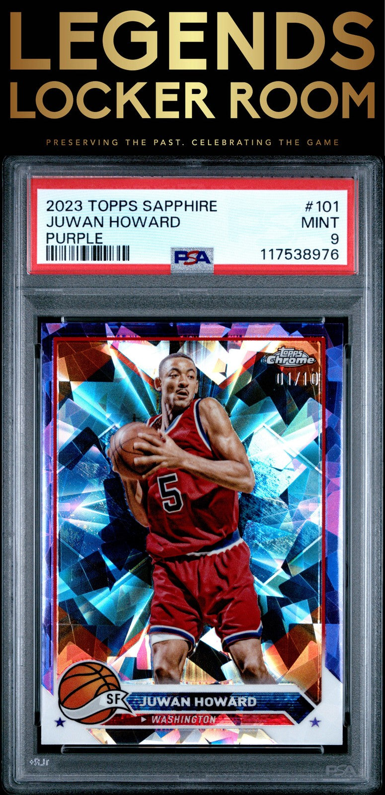 2023 Topps Chrome Sapphire Edition Juwan Howard Purple /10 PSA 9
