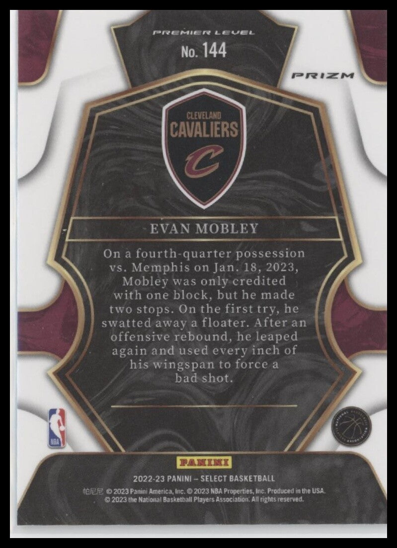 2022-23 Panini Select #144 Evan Mobley Blue Prizms