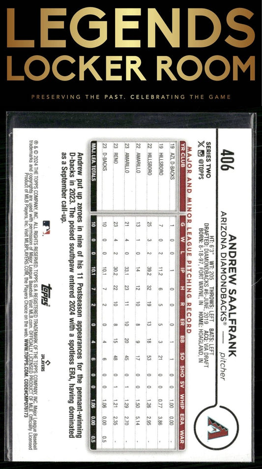 2024 Topps #406 Andrew Saalfrank Black Crackle Foil