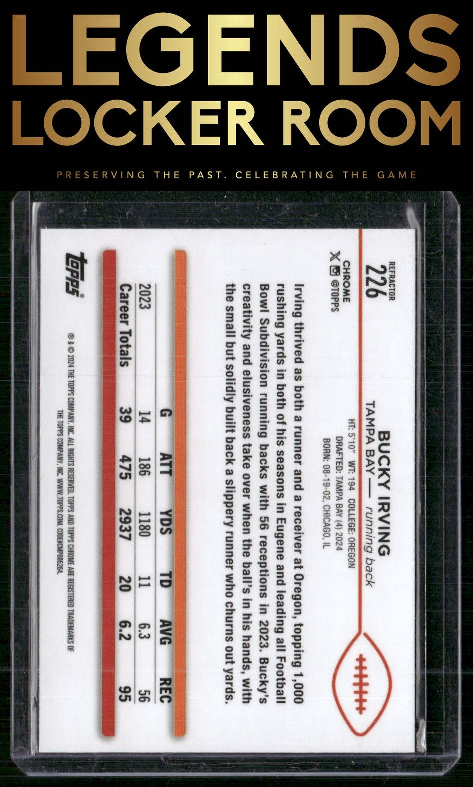 2024 Topps Chrome #226 Bucky Irving Refractor