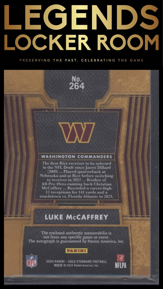 2024 Panini Gold Standard #264 Luke McCaffrey White Gold #/75