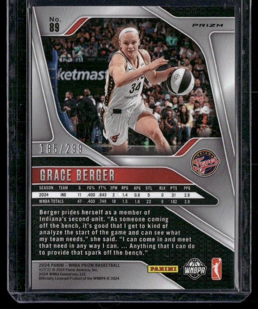 2024 Panini Prizm WNBA #89 Grace Berger Red Prizms #/299