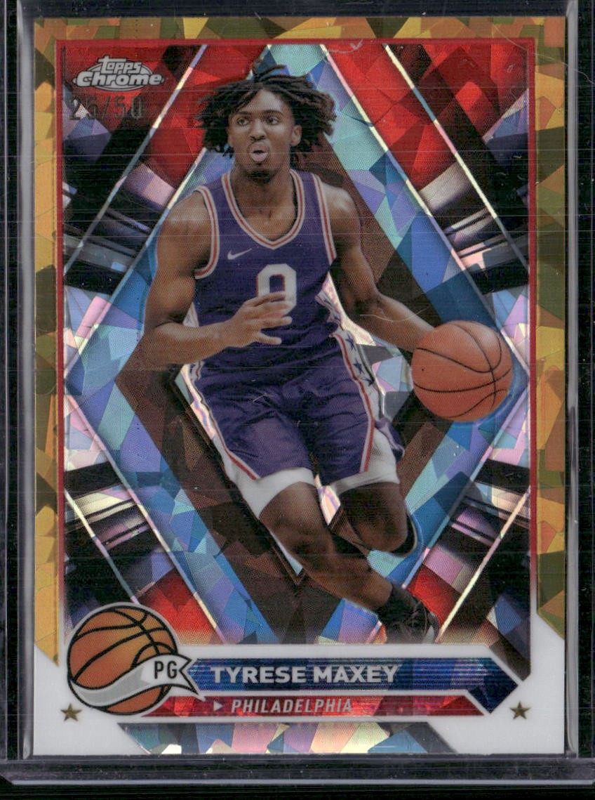 2023-24 Topps Chrome Sapphire Edition #33 Tyrese Maxey Gold #/50