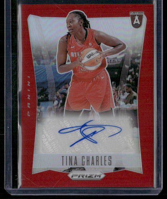 2024 Panini Prizm WNBA Tina Charles Throwback Signatures Prizms Red 99/99