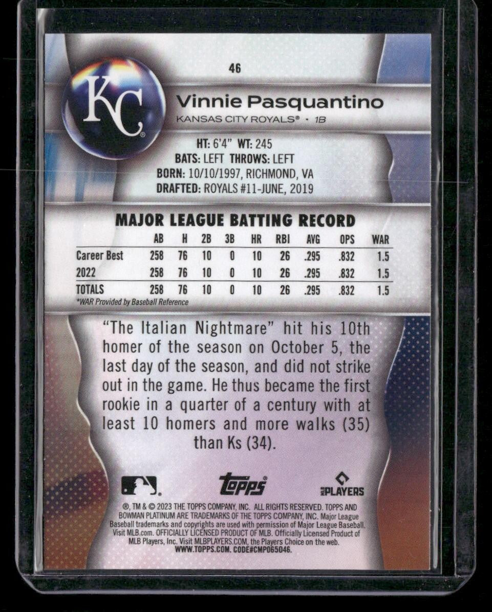 2023 Bowman Platinum #46 Vinnie Pasquantino Ice Foil