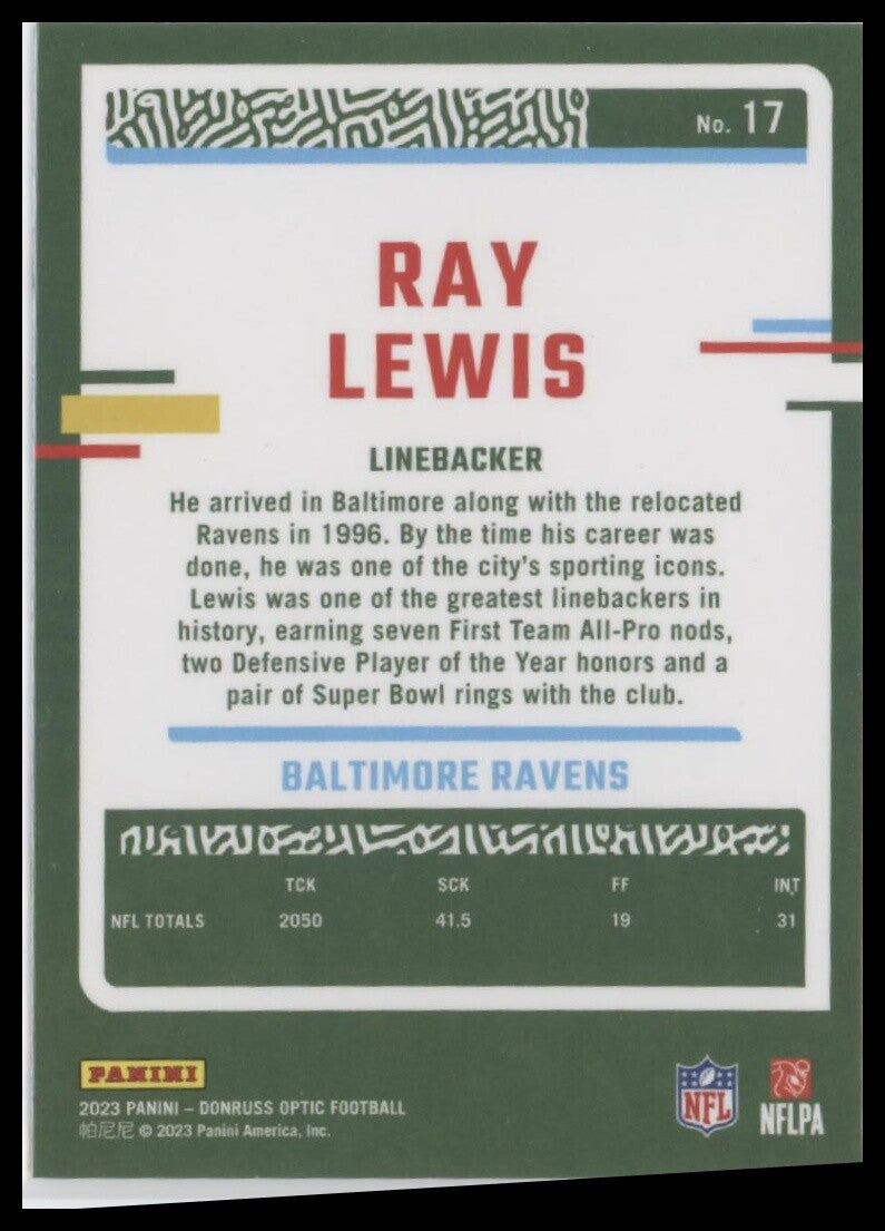 2023 Donruss Optic #17 Ray Lewis