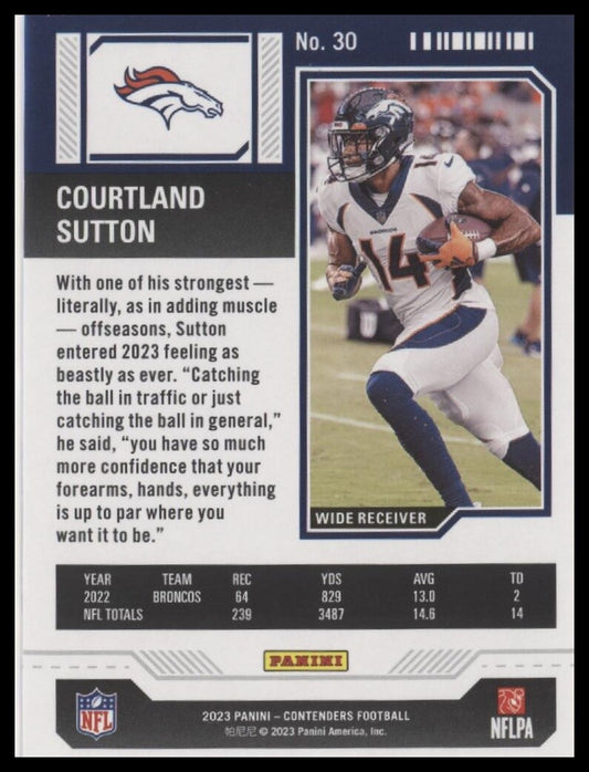 2023 Panini Contenders #30 Courtland Sutton Season Ticket Retail