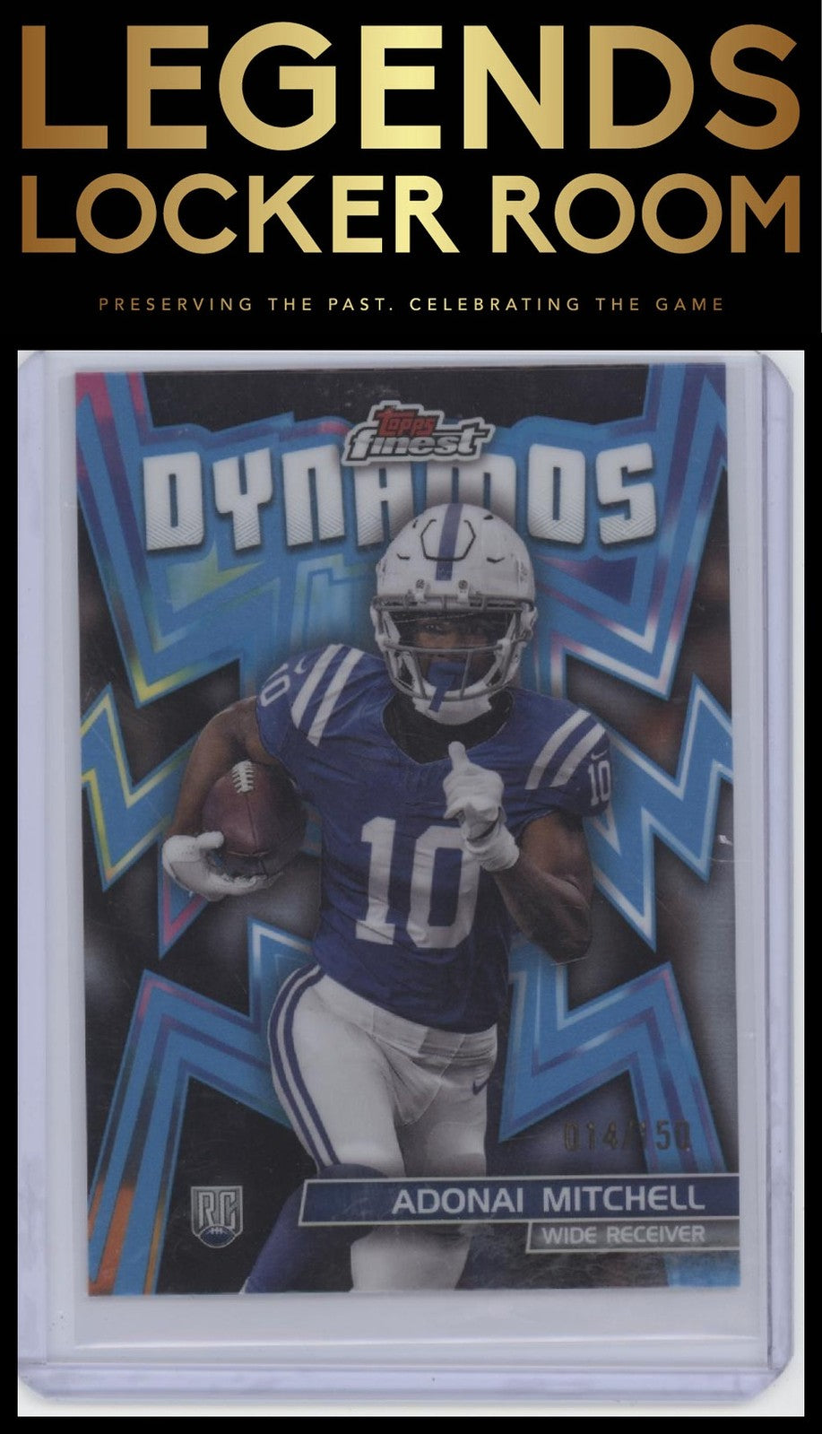 2024 Finest #DYN-10 Adonai Mitchell Dynamos Sky Blue Refractor #/150