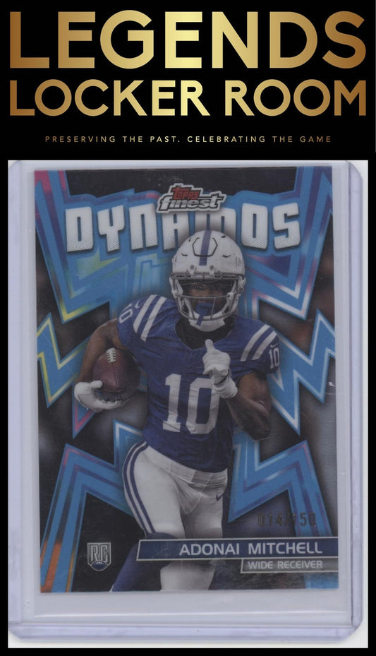2024 Finest #DYN-10 Adonai Mitchell Dynamos Sky Blue Refractor #/150