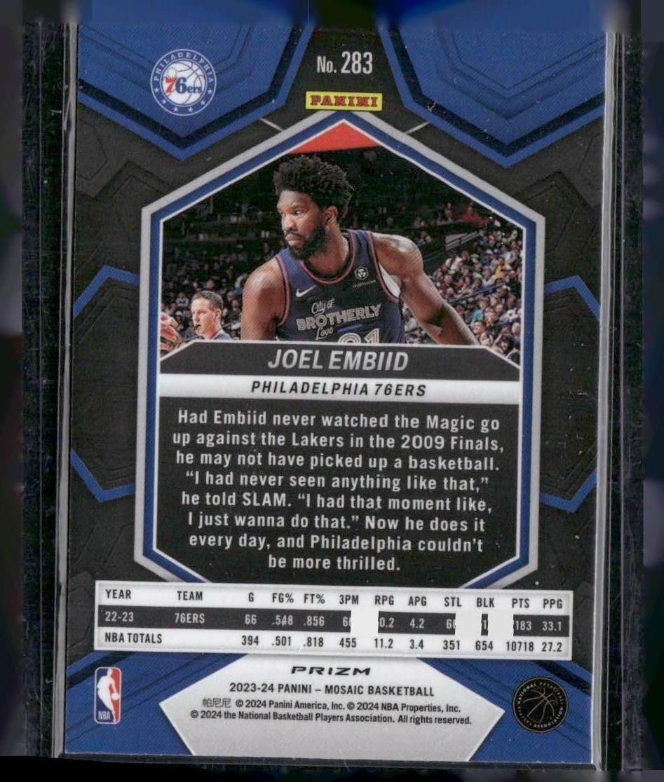 2023-24 Panini Mosaic #283 Joel Embiid Green