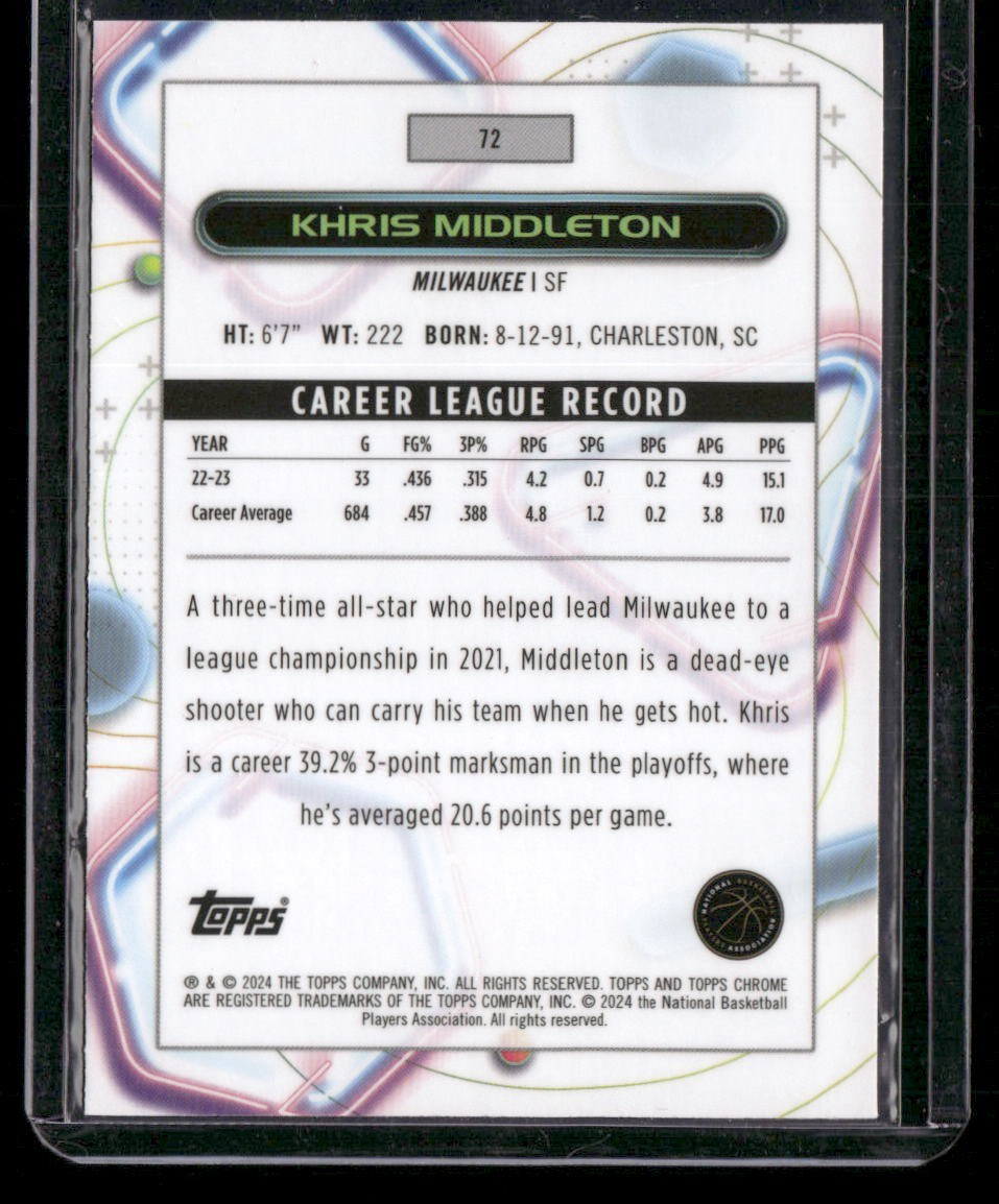 2023-24 Topps Chrome Cosmic #72 Khris Middleton