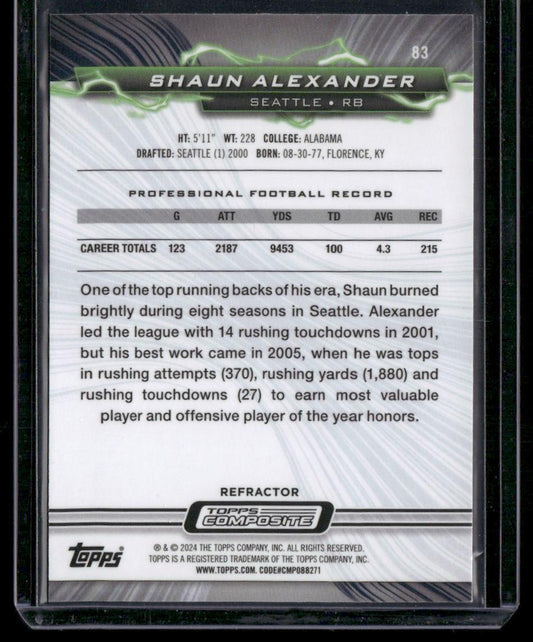 2023 Topps Composite #83 Shaun Alexander Resurgence Refractor