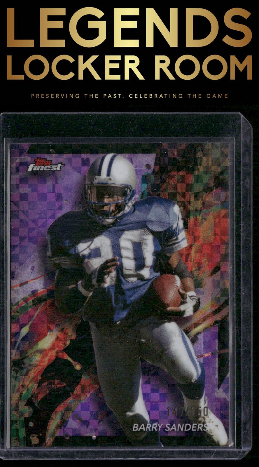 2024 Finest #24 Barry Sanders Purple Checkerboard Refractor #/150