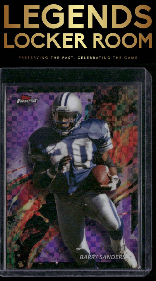 2024 Finest #24 Barry Sanders Purple Checkerboard Refractor #/150