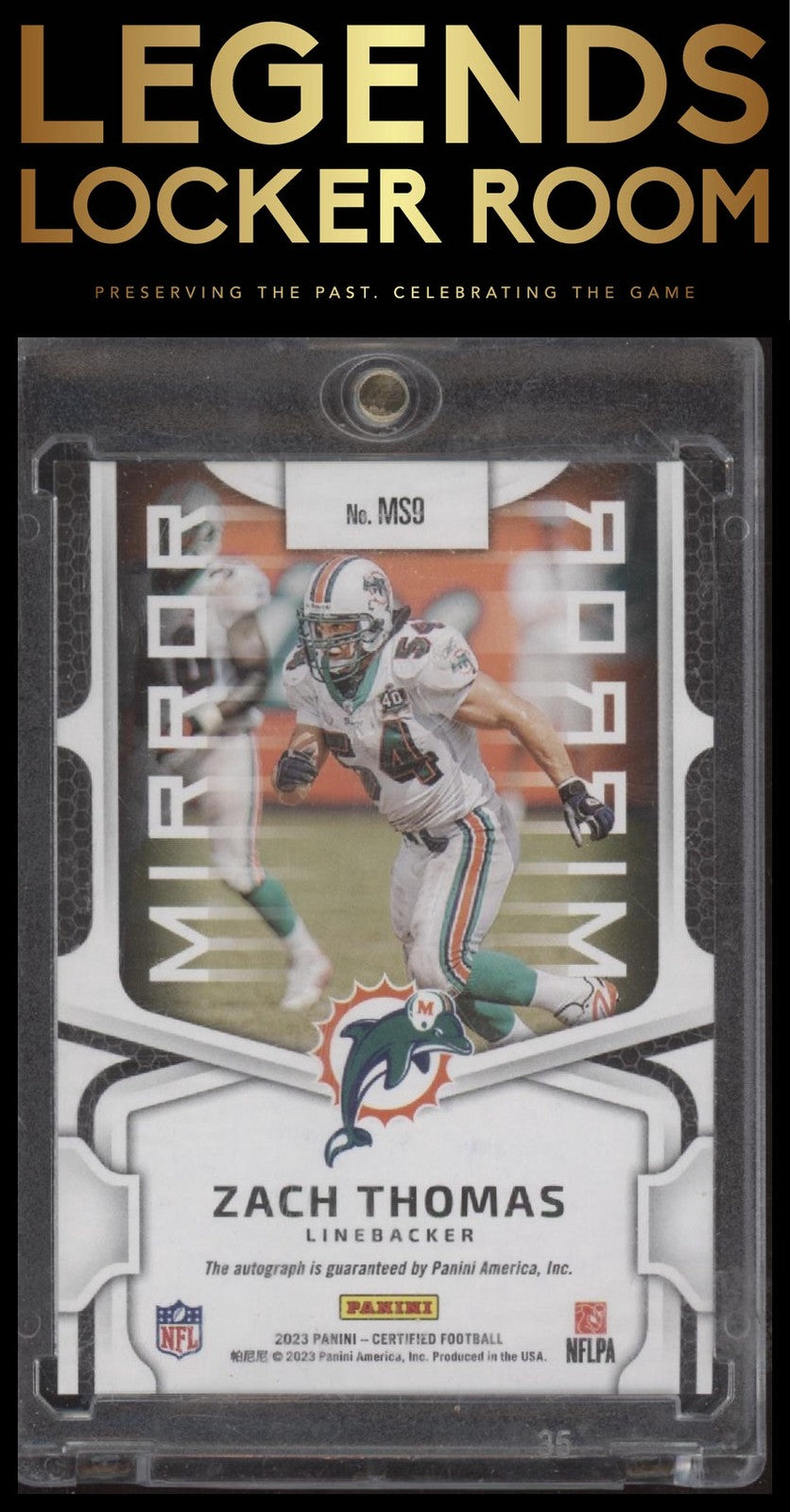 2023 Panini Certified #MS9 Zach Thomas Mirror Signatures Orange #/50