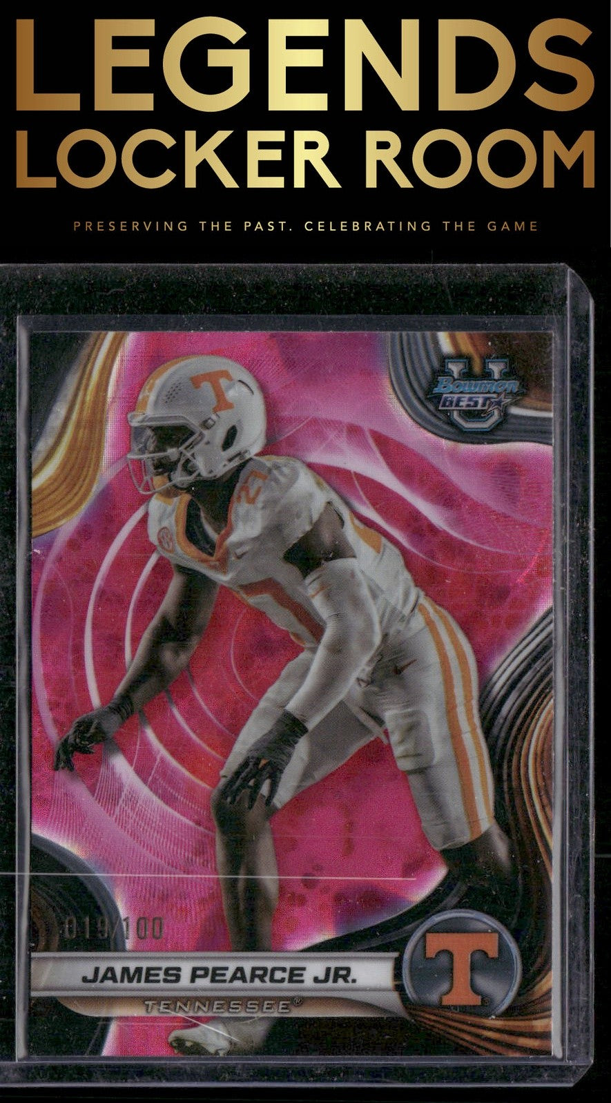 2024 Bowman University Best #100 James Pearce Jr. Pink Lava Refractor #/100