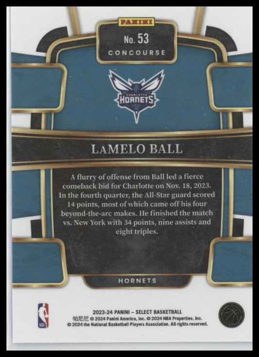 2023-24 Panini Select #53 LaMelo Ball Blue (Retail Base)