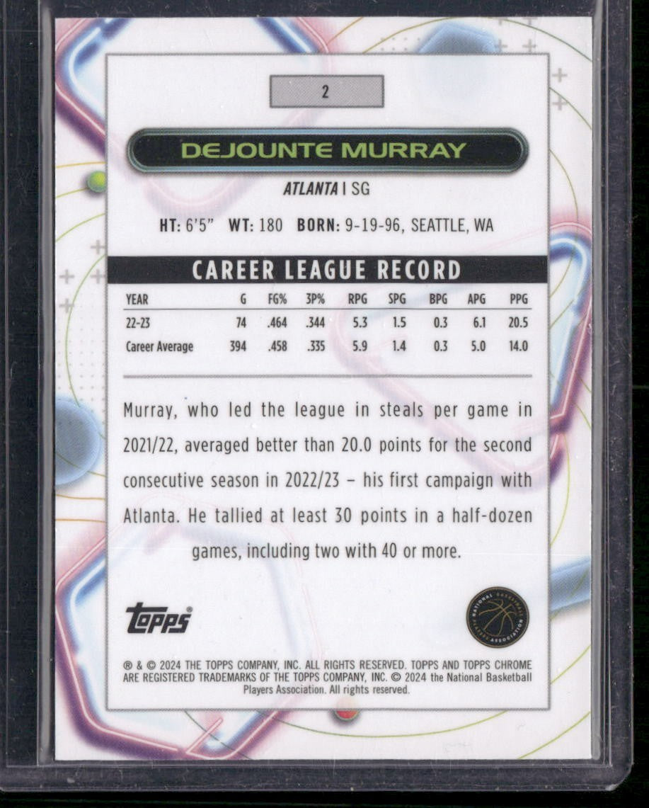 2023-24 Topps Chrome Cosmic #2 Dejounte Murray Aqua Equinox Refractors #/149