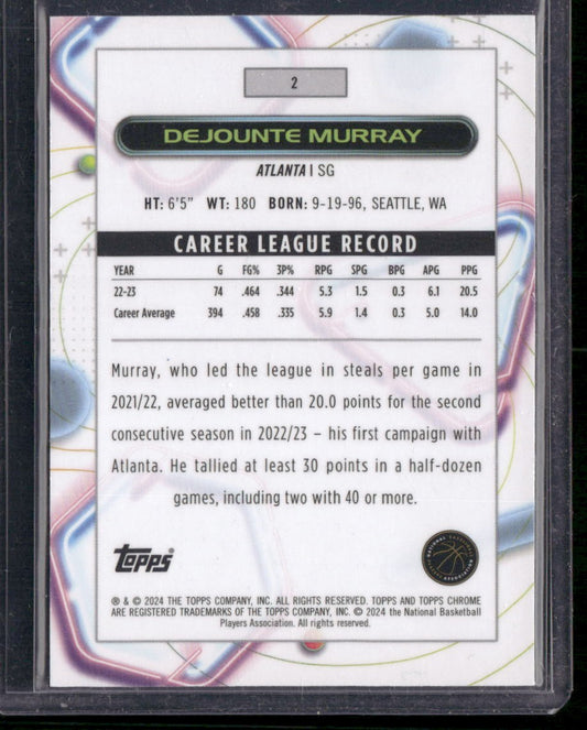 2023-24 Topps Chrome Cosmic #2 Dejounte Murray Aqua Equinox Refractors #/149