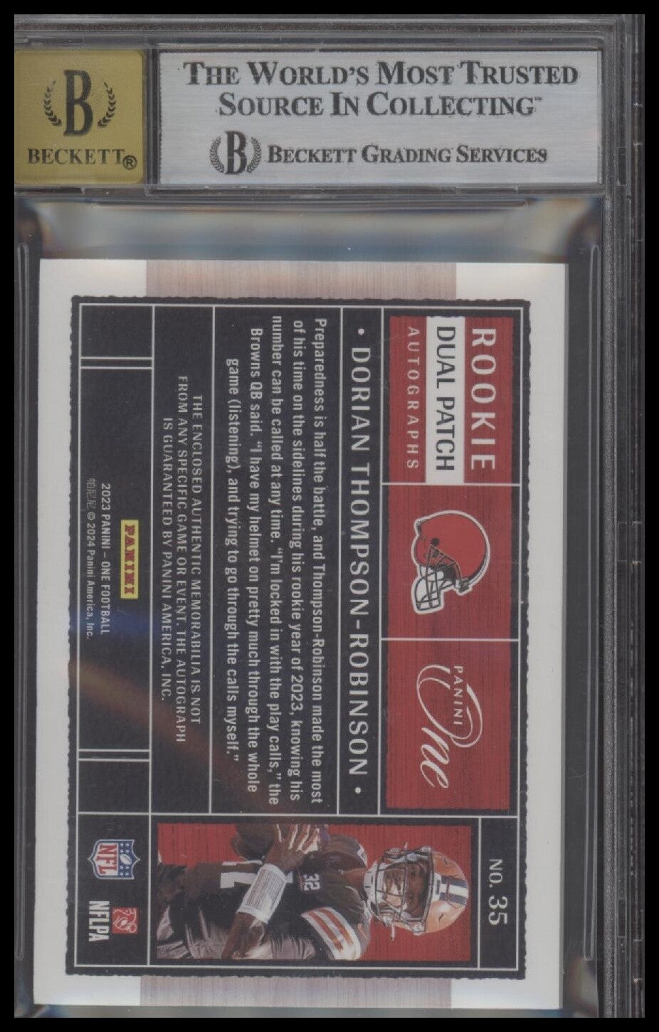 2023 Panini Luminance Year One Signatures Dorian Thompson-Robinson BGS 7.5