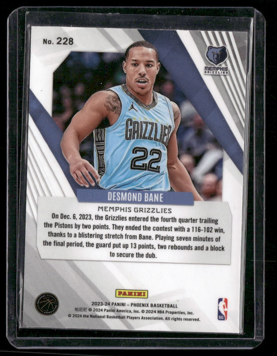 2023-24 Panini Phoenix #228 Desmond Bane