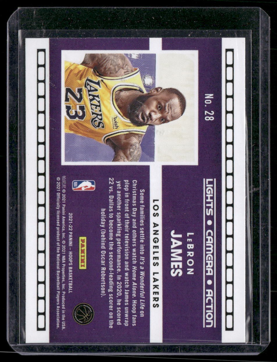 2021-22 Hoops #28 LeBron James Lights Camera Action