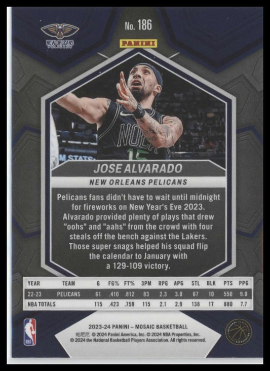 2023-24 Panini Mosaic #186 Jose Alvarado