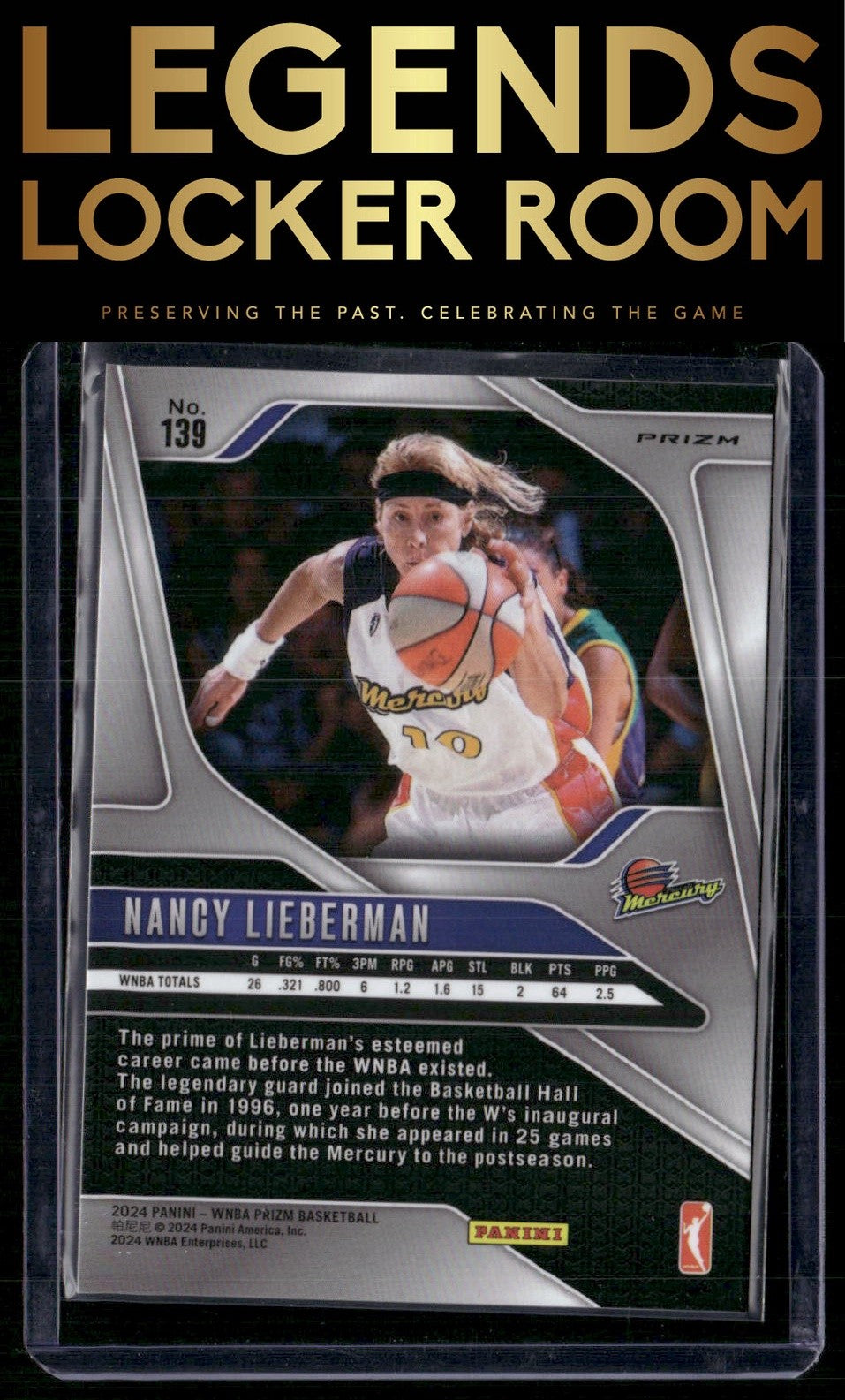 2024 Panini Prizm WNBA #139 Nancy Lieberman Silver Prizms