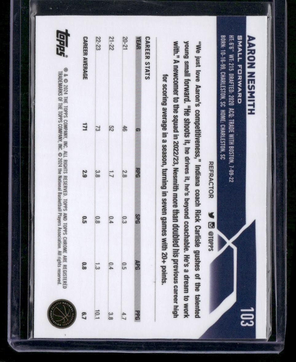 2023-24 Topps Chrome #103 Aaron Nesmith Refractors