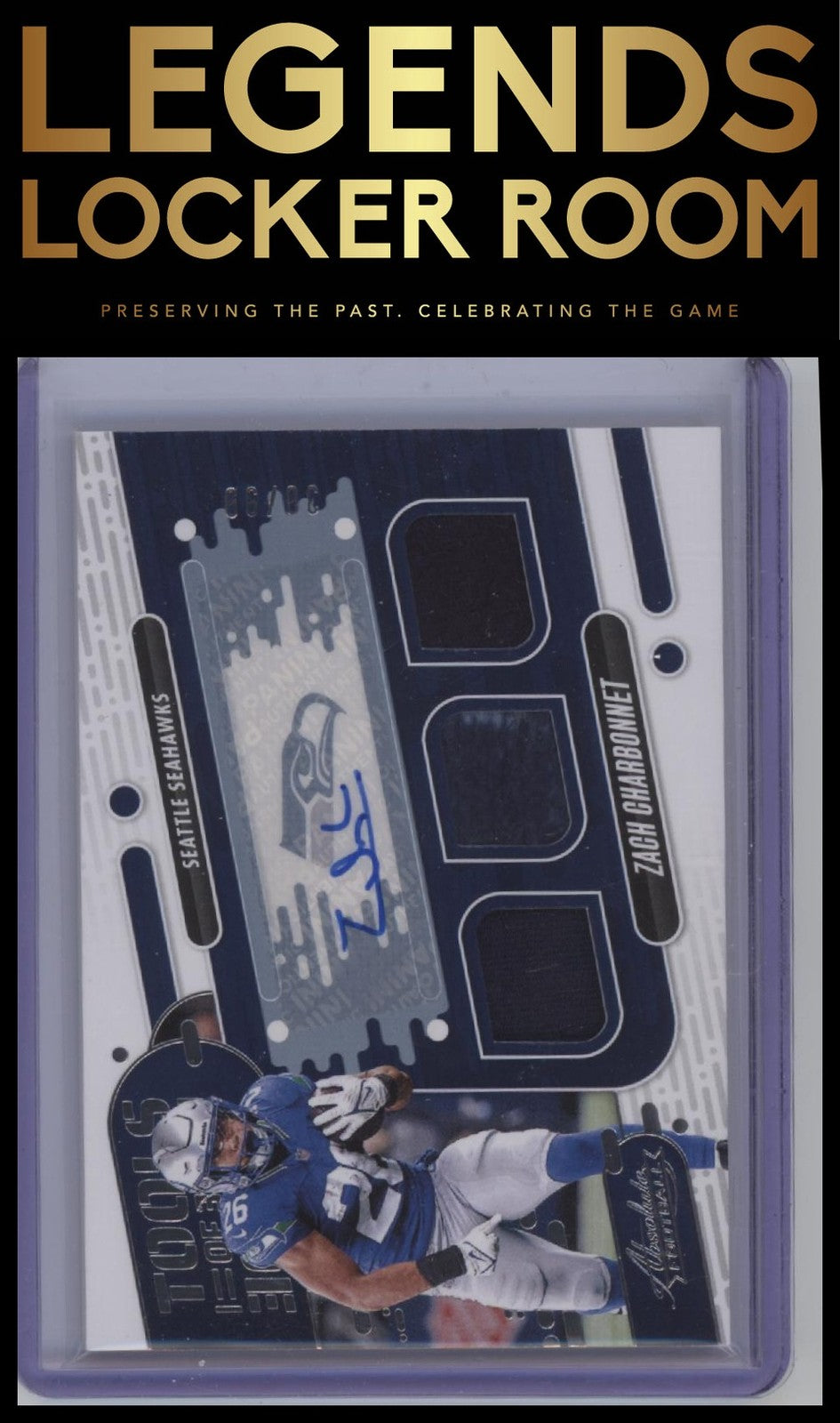 2024 Panini Absolute Zach Charbonnet Tools of the Trade Triple Autos #/99
