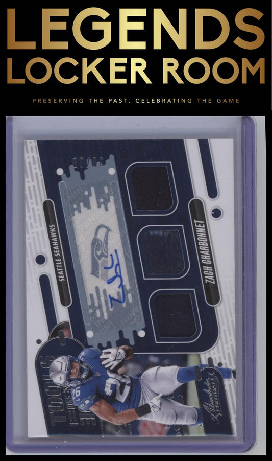 2024 Panini Absolute Zach Charbonnet Tools of the Trade Triple Autos #/99