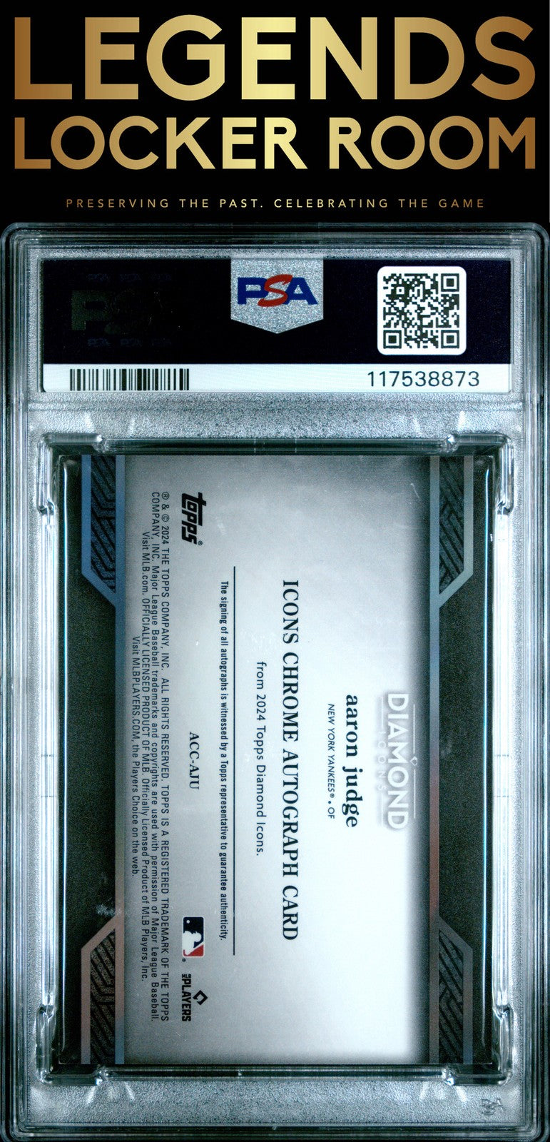 2024 Topps Diamond Icons Icons Chrome Auto Aaron Judge Black PSA 8