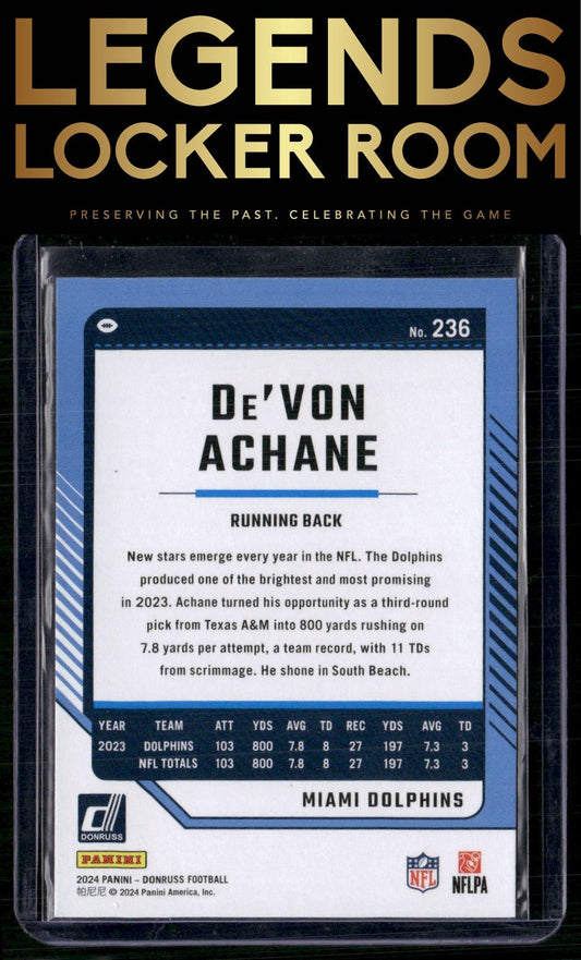 2024 Donruss #236 De'Von Achane