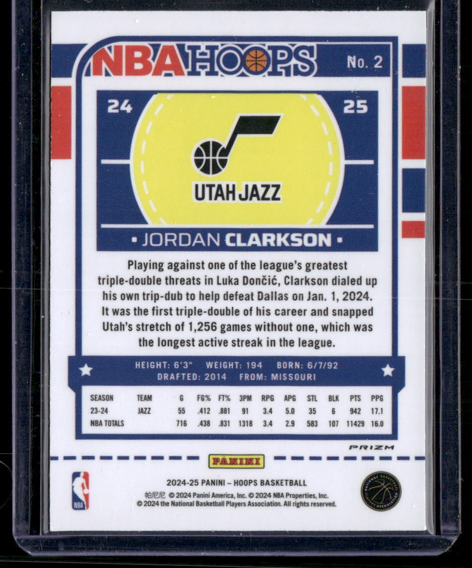 2024-25 Hoops #2 Jordan Clarkson