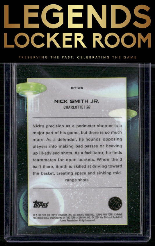 2023-24 Topps Chrome Cosmic #ET-25 Nick Smith Jr. Extraterrestrial Talent