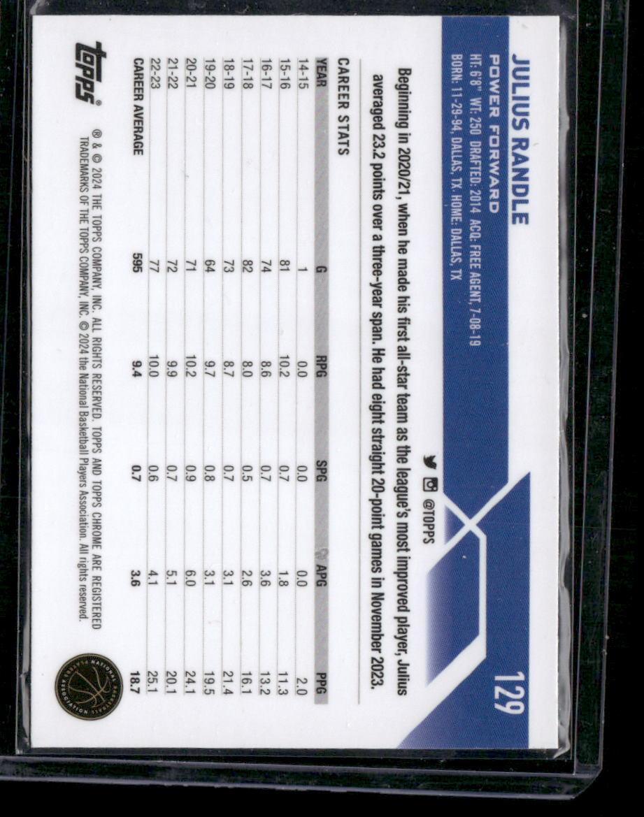 2023-24 Topps Chrome #129 Julius Randle
