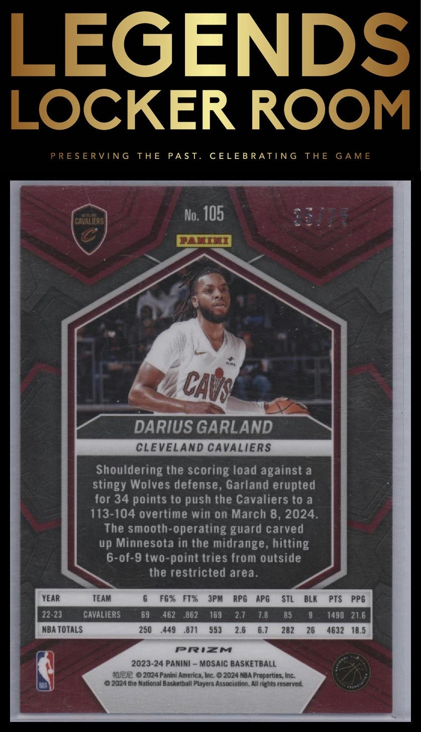 2023-24 Panini Mosaic #105 Darius Garland Teal #/75