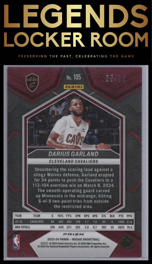 2023-24 Panini Mosaic #105 Darius Garland Teal #/75