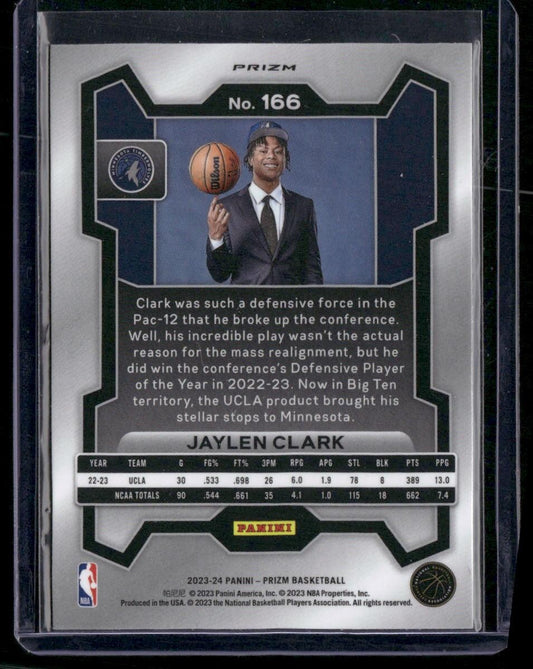 2023-24 Panini Prizm #166 Jaylen Clark Prizms Ruby Wave