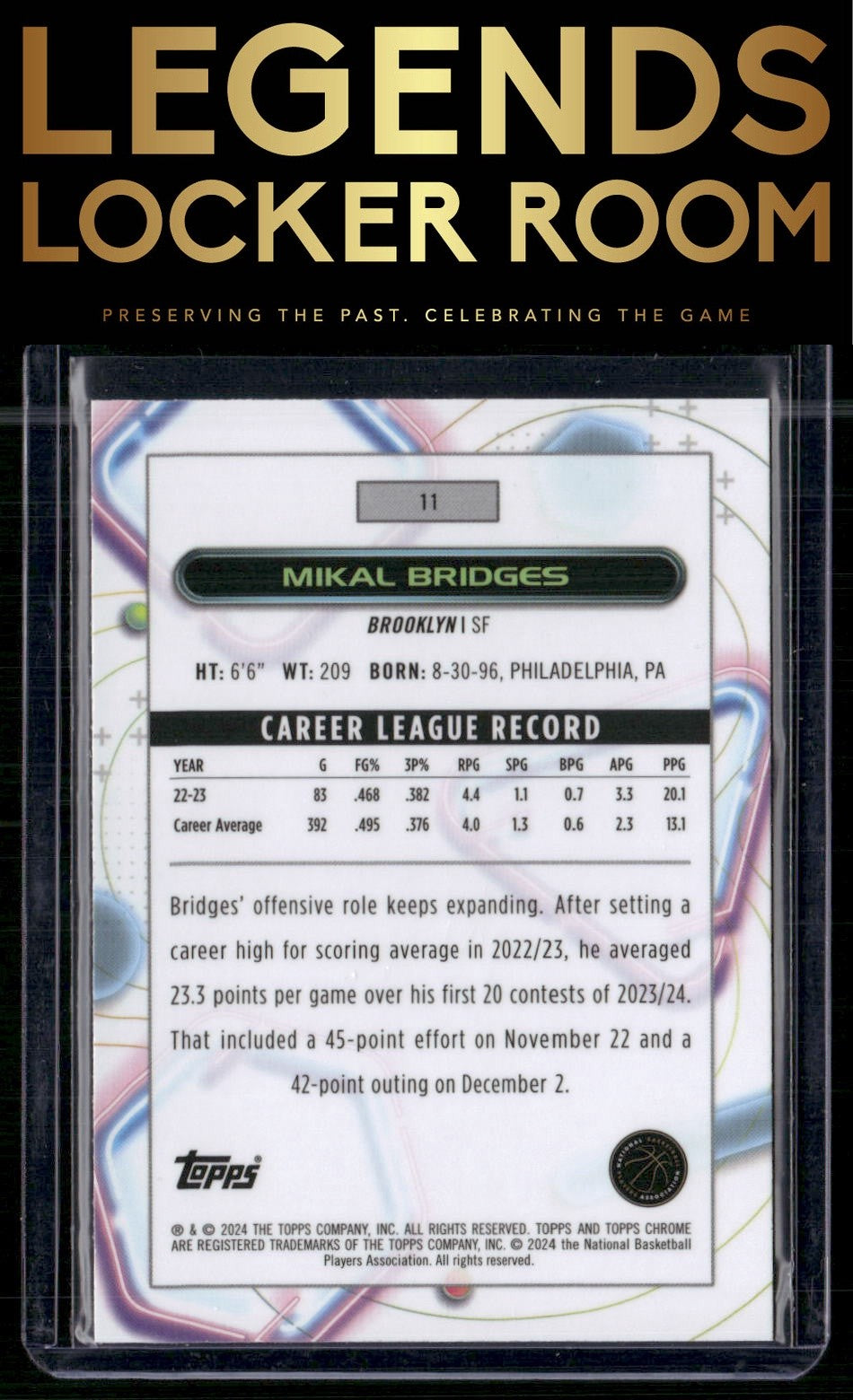 2023-24 Topps Chrome Cosmic #11 Mikal Bridges